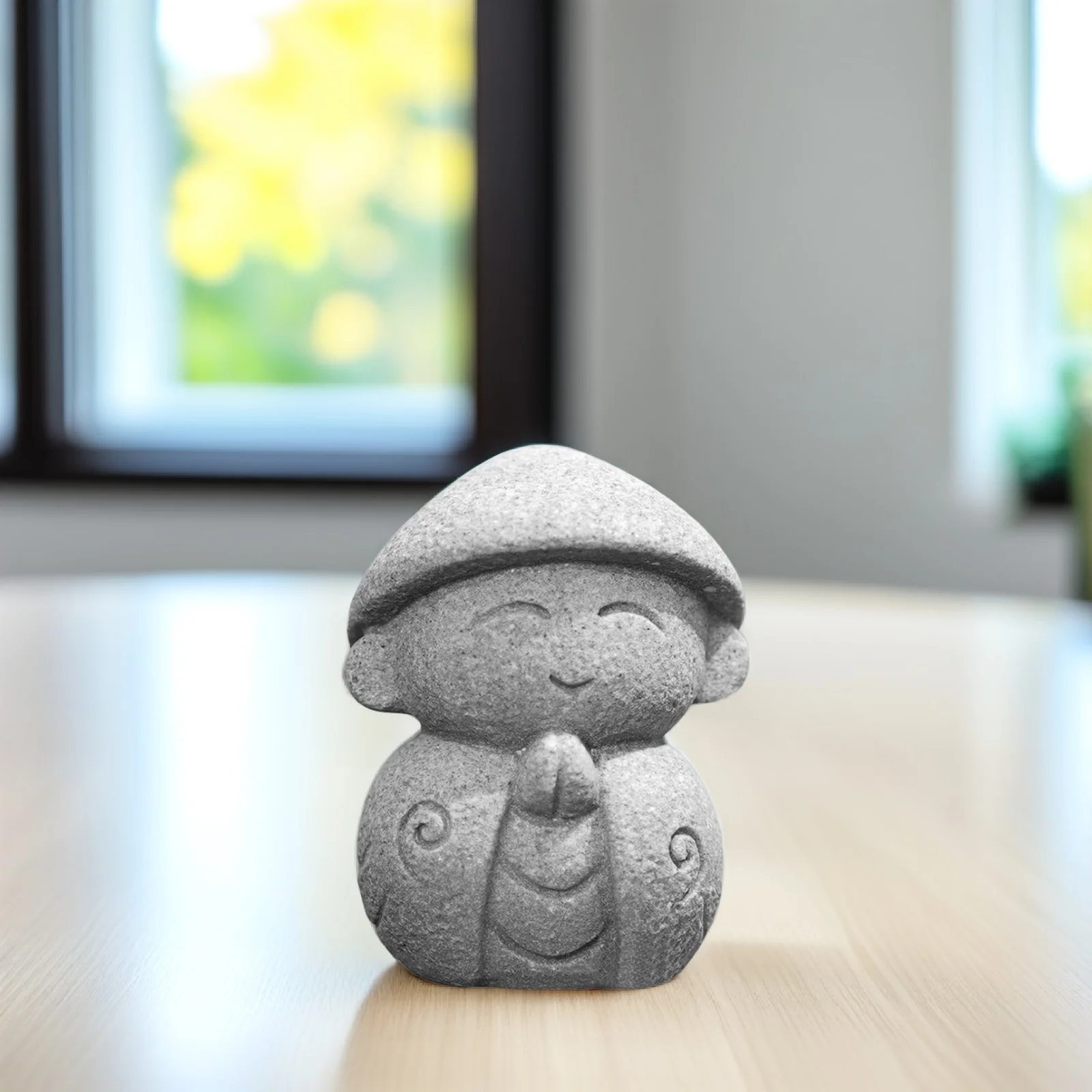 

Stone Maitreya Buddha Desktop Decor Compact Stable Flat Bottom Durable Small Buddha Ornament Imitate Limestone Home Office