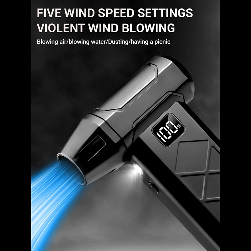 Xiaomi Мощный пылеочиститель 800000 об/мин Бесщеточный двигатель Открытый воздуходувка TypeC Перезаряжаемая воздуходувка Турбовентилятор для очистки