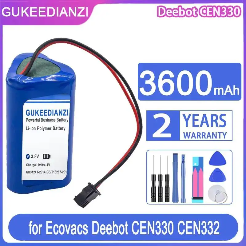 

Robotic Vacuum Cleaner Battery CEN330 SM-3P Interface 3600mAh For Ecovacs Deebot Deepoo CEN330 CEN332 Vacuum Robot