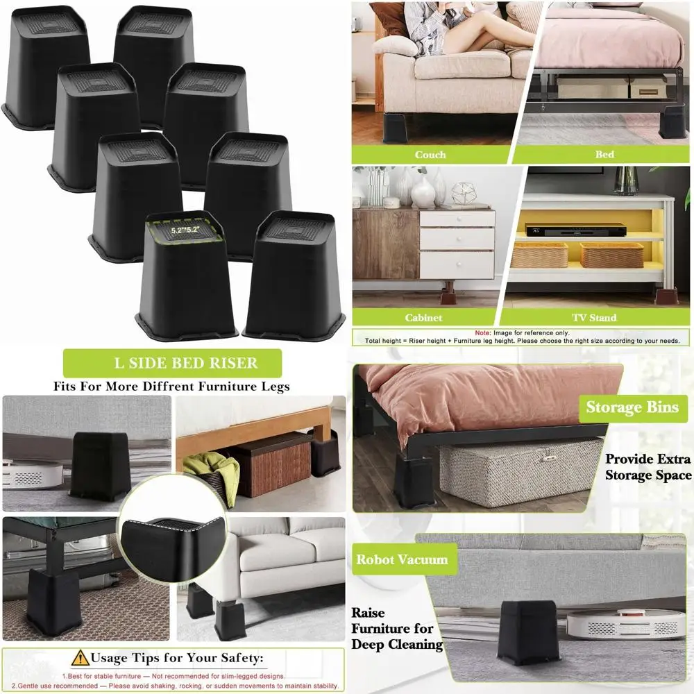 رافعات سرير 1 بوصة، 2 بوصة، 3 بوصة، 4 بوصة، 6 بوصة، 8 بوصة شديدة التحمل، رافعة أثاث كبيرة الحجم لأريكة الأريكة وطاولة الكرسي F #1