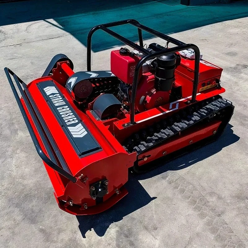 Factory Price Diesel Engine Grass Cutting Agriculture Rubber Tracks Remote Control Robot Lawn Mower