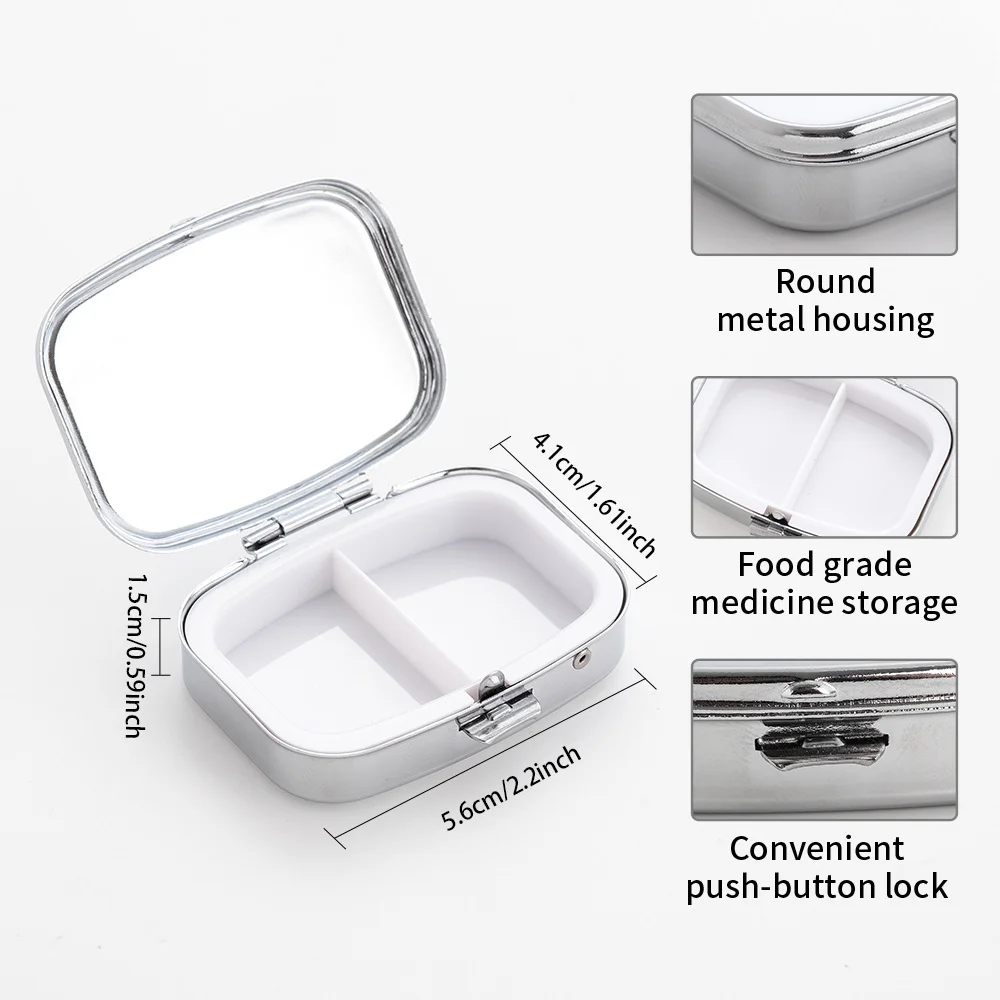 Three-Compartment Pill Box, Portable Pill Box, Can Be Placed in a Pocket or Wallet, Decorative Metal Pill Box, Medicine and Vitamin Storage Box, Unique Gift, Black Cat view 2