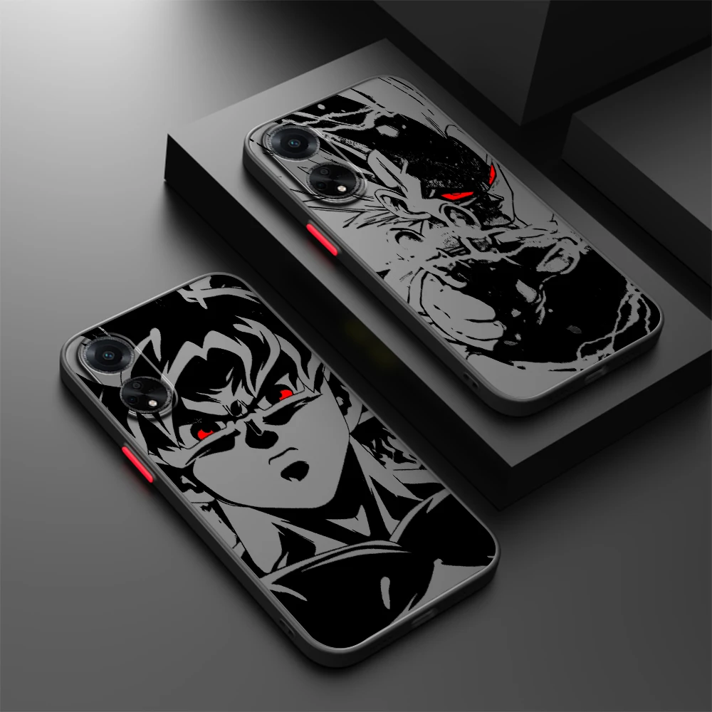 D-Dragon Ball Goku Gohan Art Frosted Translucent For OPPO X5 X3 A54S A5 A94 A16 A53S A57 A74 A72 A96 A98 A78 5G TPU Phone Case