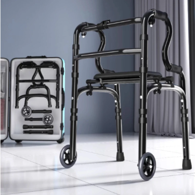 

Ходунки для пожилых людей на колесах, складные, алюминиевые, для реабилитации при гемиплегии, вспомогательное устройство для передвижения при ограниченных возможностях