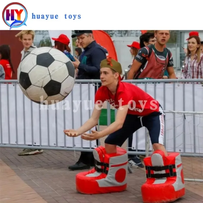 الأطفال والكبار مضحك في الهواء الطلق فريق بناء كرة القدم الرياضة لعبة PVC كبيرة لينة رغوة الأحذية العملاقة نفخ أحذية كرة القدم بالون #2