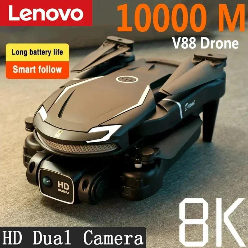 

Профессиональный складной Квадрокоптер Lenovo V88, 8K HD Двойная камера, бесщеточный двигатель, защита от препятствий, игрушка для квадрокоптера