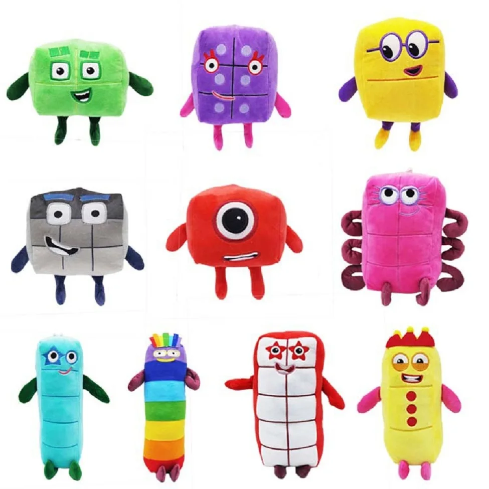 10pcs Cartoon number Plush Doll Toy Educational Stuffed Movie TV number Toys Kids Gift early childhood education doll