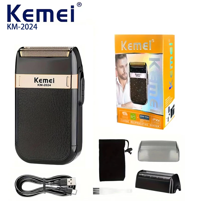 

Km-2024 Black Usb Interface Hair Clipper shaver for men kemei electric shavers