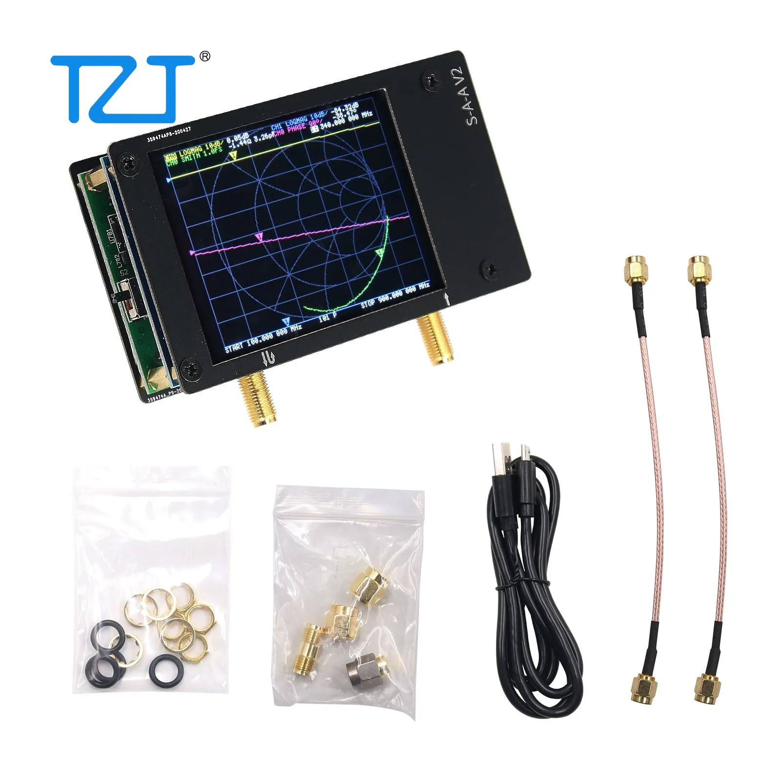 TZT NanoVNA V2 3G 50kHz-3GHz Vector Network Analyzer VNA Antenna Analyzer For Shortwave HF VHF UHF