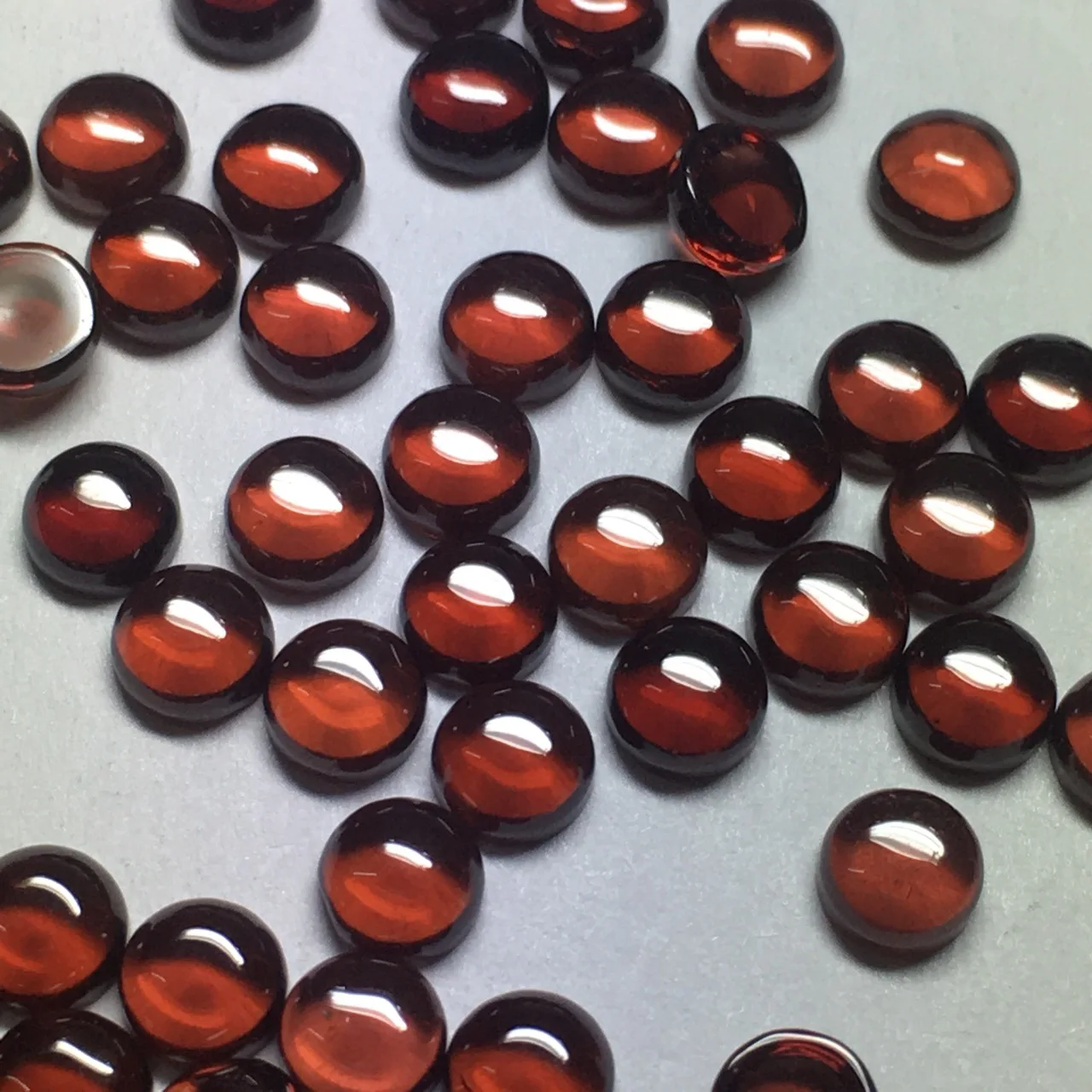 20-ピース-ロット-1mm-6mm-ラウンドカボション天然レッドガーネットジュエリー作成用