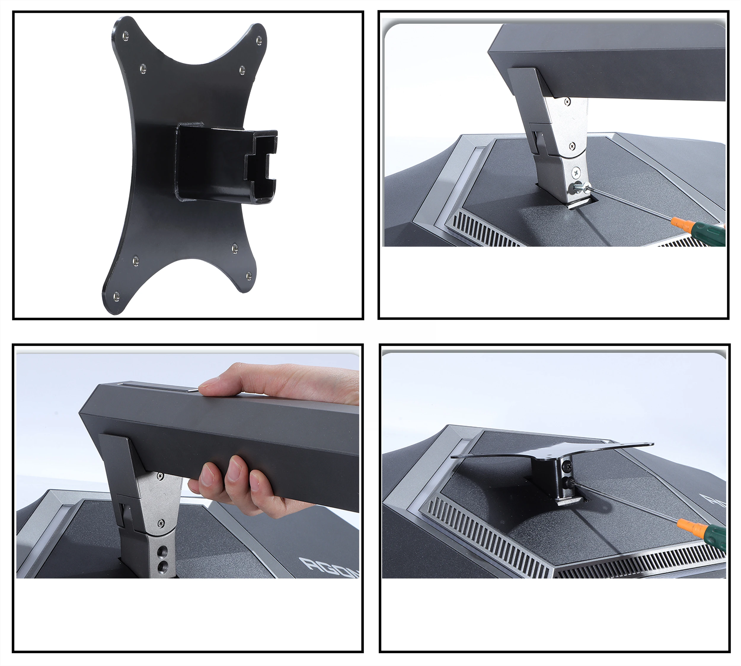 VESA Mount Adapter for AOC Agon PRO AG346UCD AG326UD Monitor Bracket Mounts to Stand / Arm / Desk Mount -Metal Material