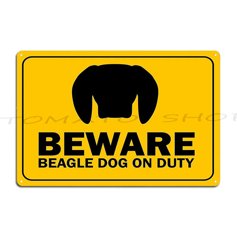 Beagle Dog On Duty Metal Plaque Poster Bar Pub Painting Designing Tin Sign Poster