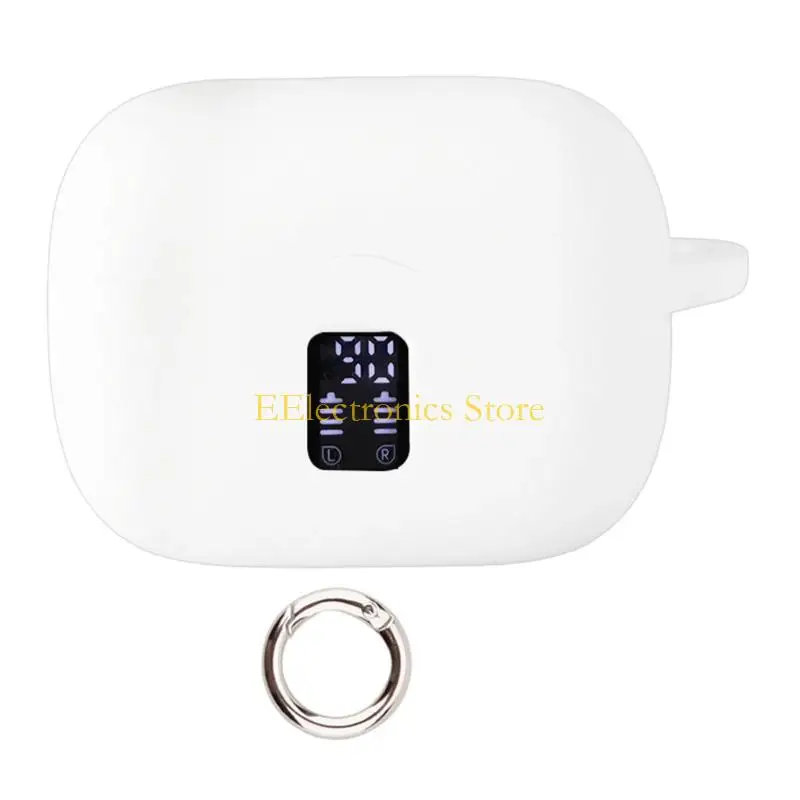 B03C Model-Specific Earbud Charging Case Cover, Silicone Construction with Separate Lid, Front Display Opening, and Port Access