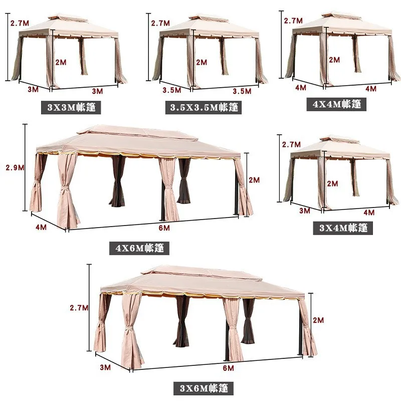 

Open-air shading outdoor four-legged shed gazebo tent