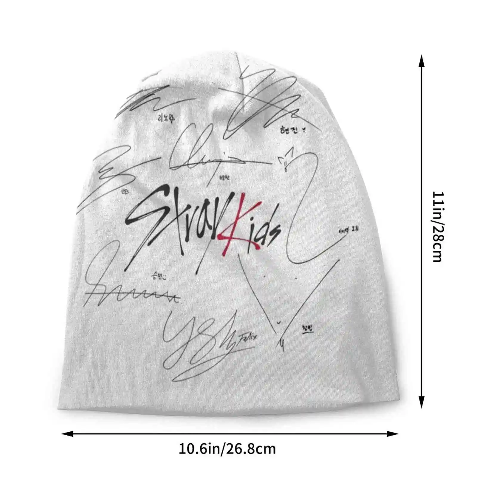 Stray Kids Ot8-Logo With Signatures ( White ) Cycling Skiing Outdoor Cap Unisex Kpop Logo Signed Signature Autograph Album