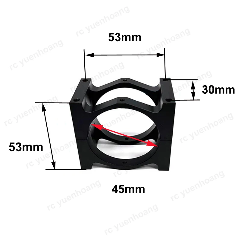 1PCS 40mm 45mm 50mm Tube Clamp Aluminum Carbon Tube Clip Connector Pipe Fastener Mount for RC Drone Quadcopter Multi-copter