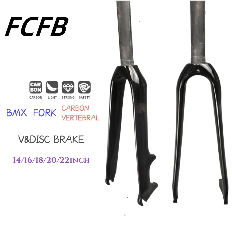 

Full Carbon Fibre Cycling Folding BMX Front Fork Bike Fork Bicycle Parts 14 16 18 20 22"inch Axle width 74mm or 100mm