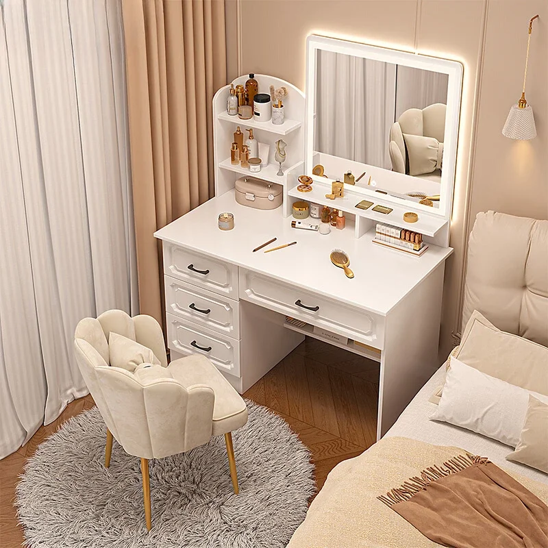 

Dressing table modern minimalist European makeup table makeup storage cabinet one