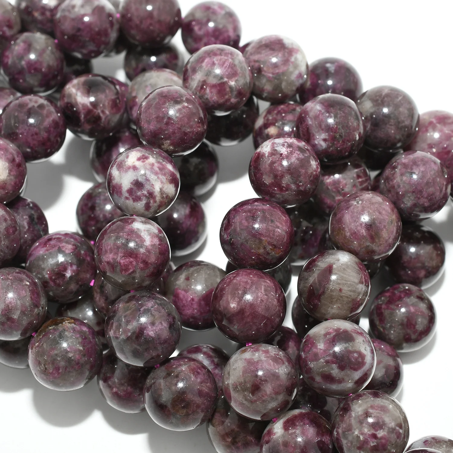 Natural Rubellite Tourmaline Loose Round Beads Bracelet 13.5mm-13.8mm/15.5mm-15.9mm