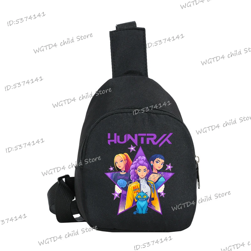 KPop Demon Hunters Cartoon Children's Chest Bag K-Pop Printed Lightweight Shoulder Crossbody Bag Female Kids Mini Bags Gifts