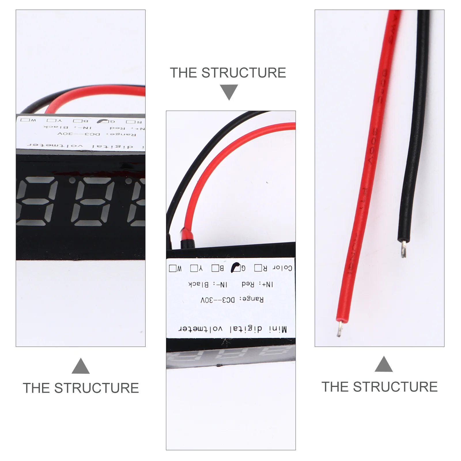 3 pezzi voltmetro digitale DC impermeabile tester di tensione ad alta precisione monitor per auto mini precisione pratica affidabile a due fili