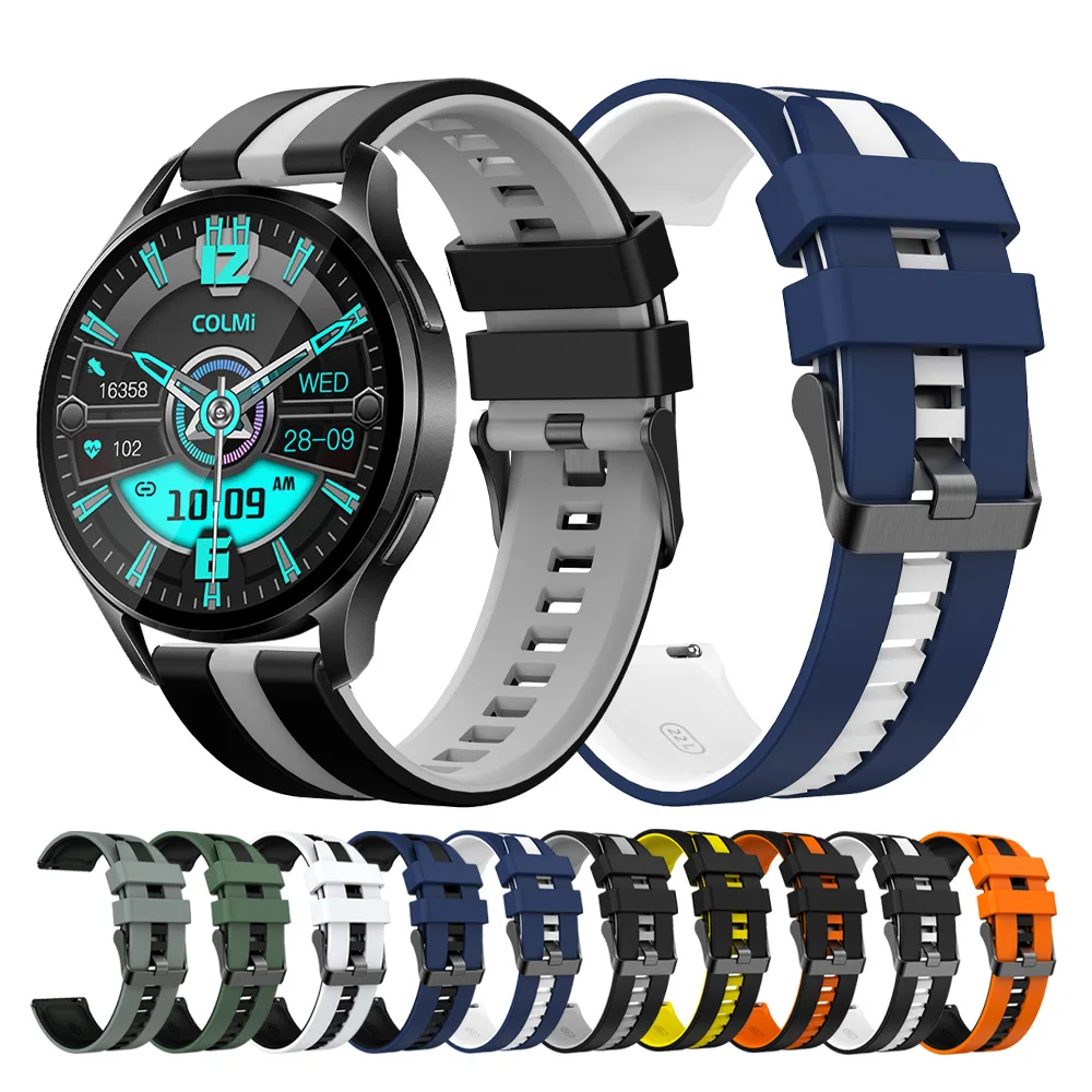 22 20mm Silicone Band For COLMI I28 Ultra P73 P71 C61 I31 P28 Plus Watch Strap For COLMI V73/C8 Max/C81/M42 Bracelet Wriststrap