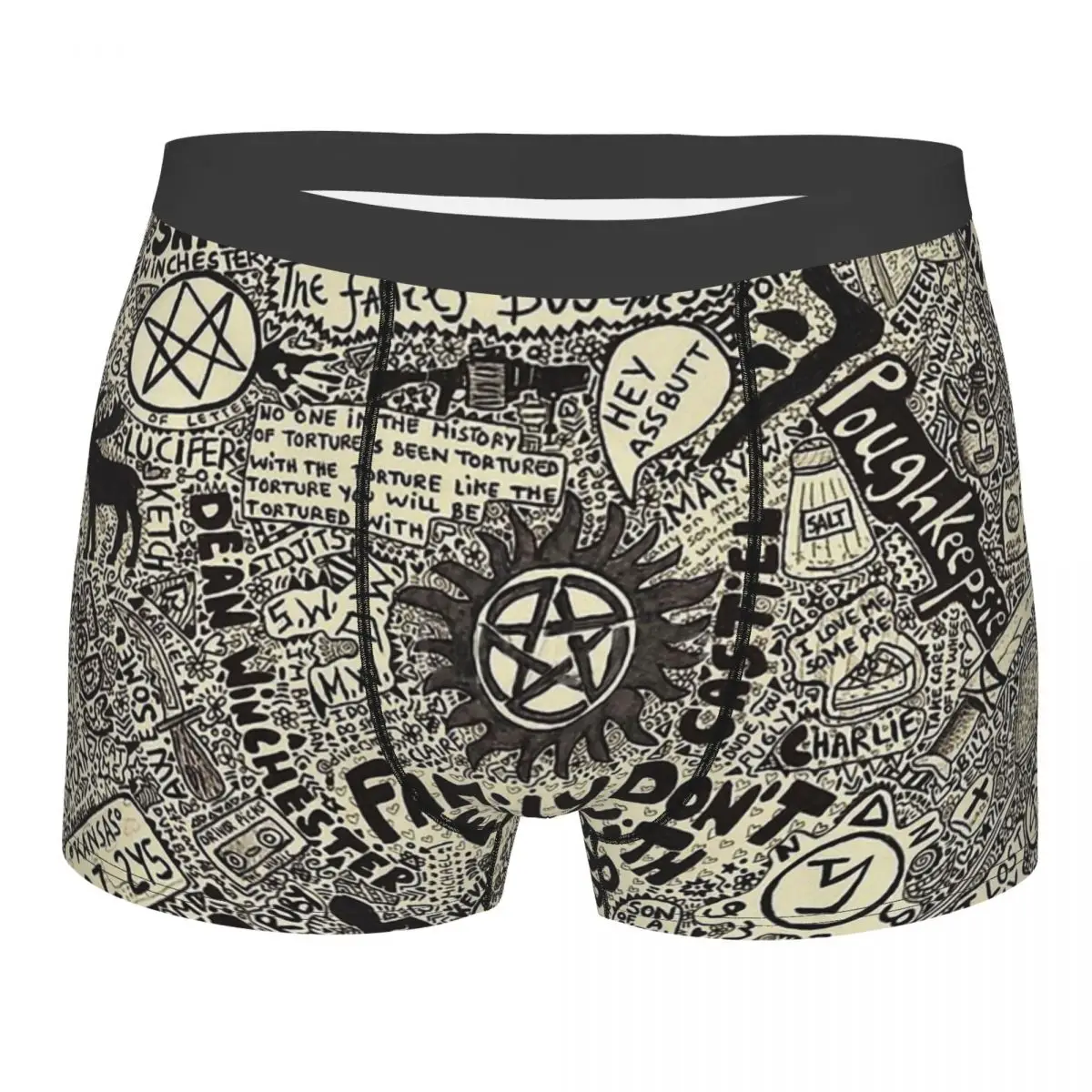 SPN Supernatural Underpants Homme Panties Man Underwear Print Shorts Boxer Briefs