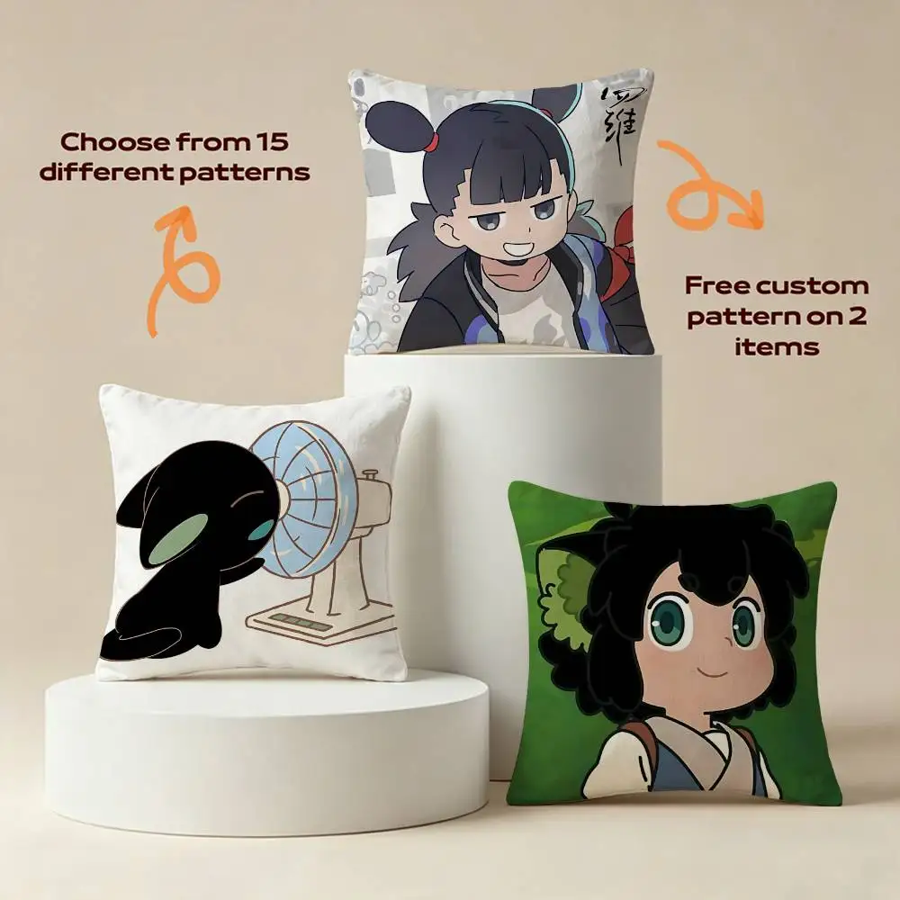 The Legend of L-Luo Xiao-Hei Square Sofa Pillow Cover Solid Color Living Room Home Decor Cushion Case