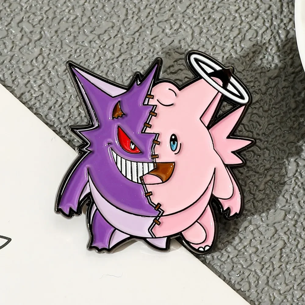 1 Pc Cartoon Jigglypuff Brooch Handsome Gengar Enamel Pin Metal Badge Jewelry Backpack Clothing Accessories Festive Gift view 6