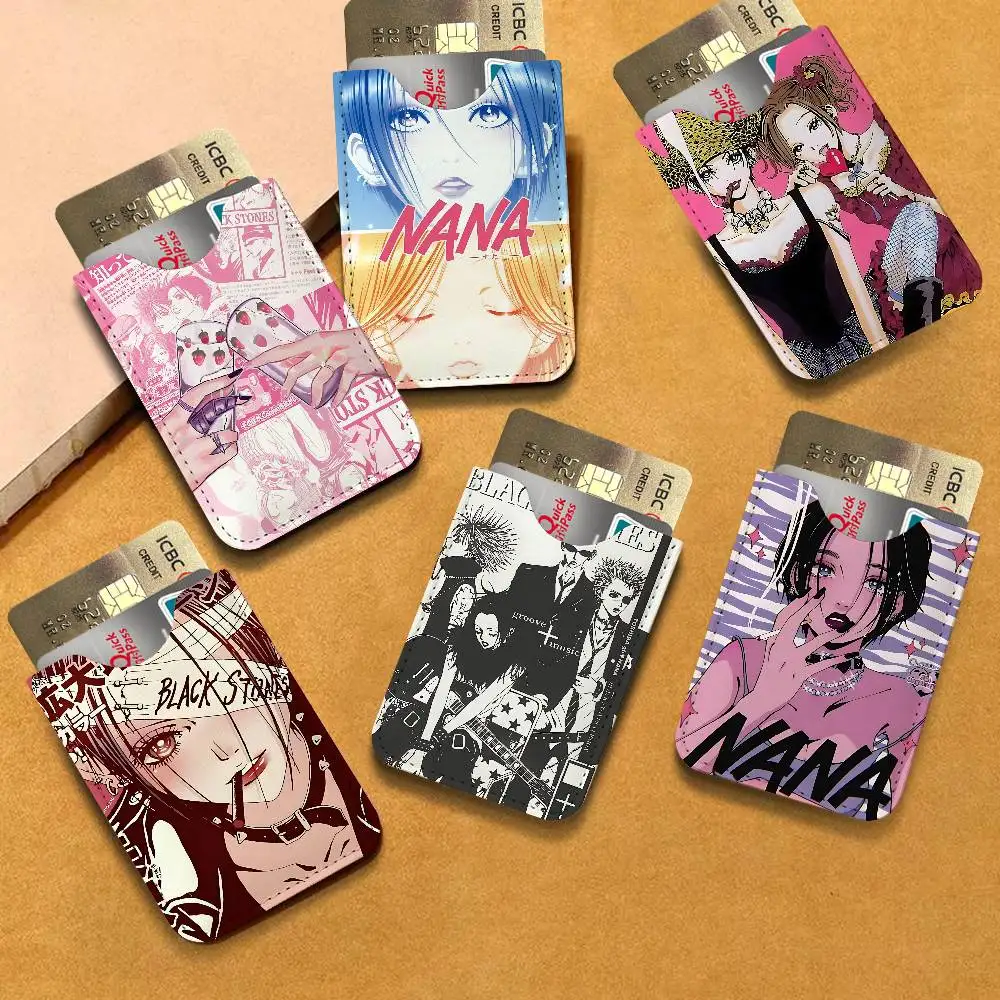 Popular N-Nana Anime Universal PU Leather Slim Card Wallet, ID Credit Card Organizer, Compact Portable Holder for Outdoor