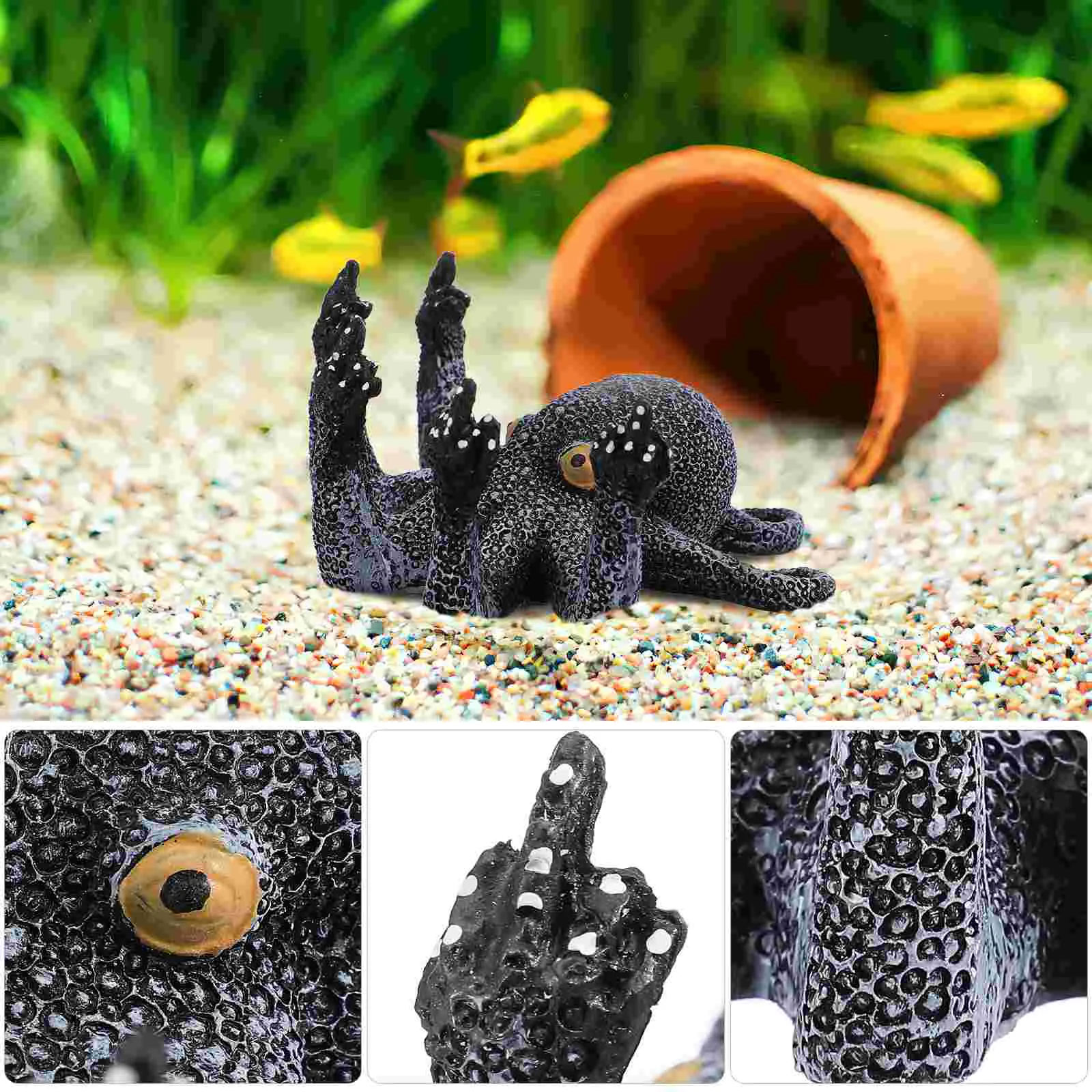 Octopus Aquarium Halloween Decoration Funny Weird Home Fish Tank Accessories Sculpture