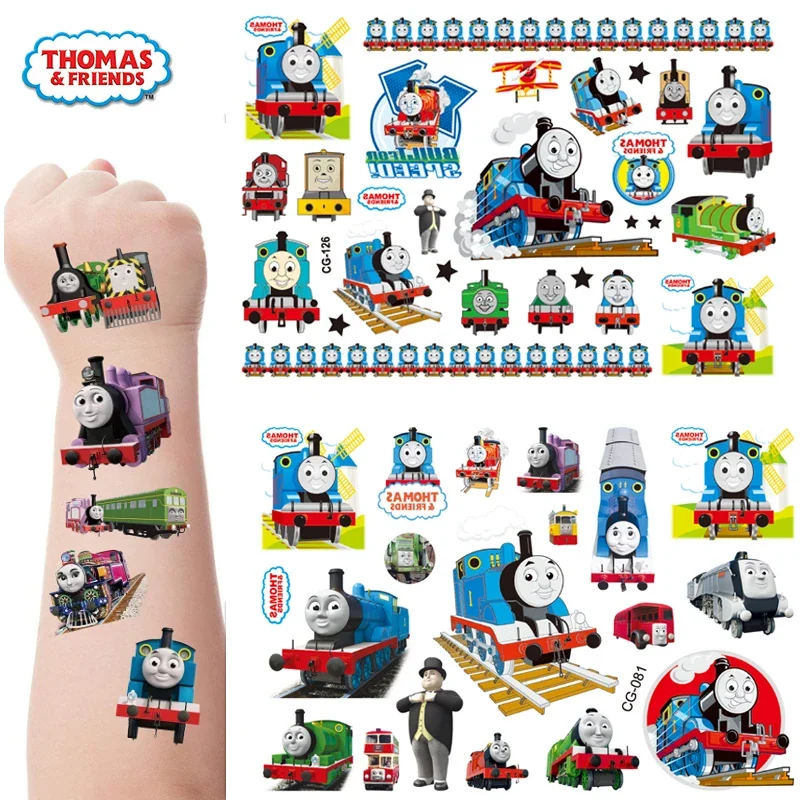 

Cute Thomas and Friends Temporary Tattoo Train Stickers Baby Shower Body Makeup Sticker Tattoos Mermaid Party Toys for Children