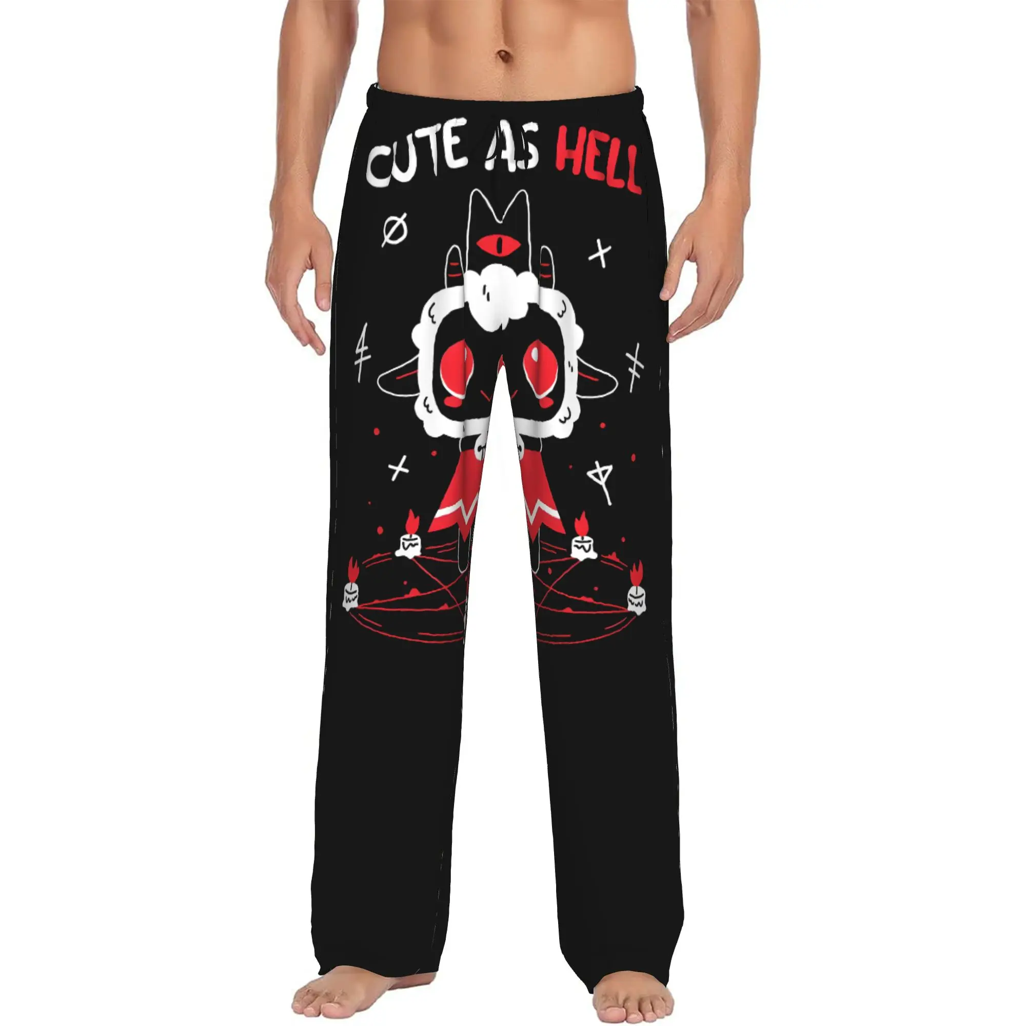 Custom Cult Of The Lamb Pajama Pants Sleepwear Men Elastic Waistband Role-Playing Game Sleep Lounge Bottoms with Pockets