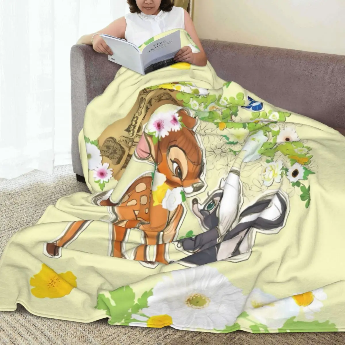 Bambi And Friends Blanket Soft Warm Novelty Plush Throw Blanket For Home Decor Travel Office Flannel Bedspread Bed Cover