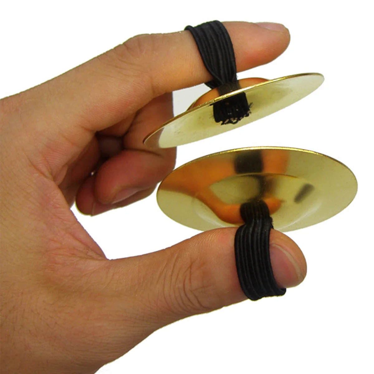 

2Pairs Smooth Texture Copper Finger Cymbals Musical Accessory for Dancers Ball Party Finger Cymbals for Mini Instruments