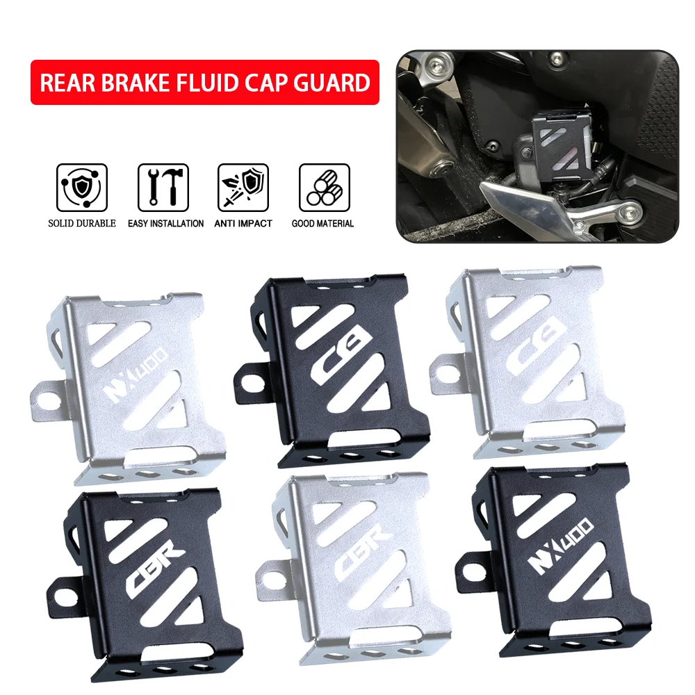 

For Honda CB500X CBR500R CB500F CB400X CB400F NX400 NX500 CL500 Rear Fluid Oil Reservoir Cap Cover Master Cylinder Pump Guard
