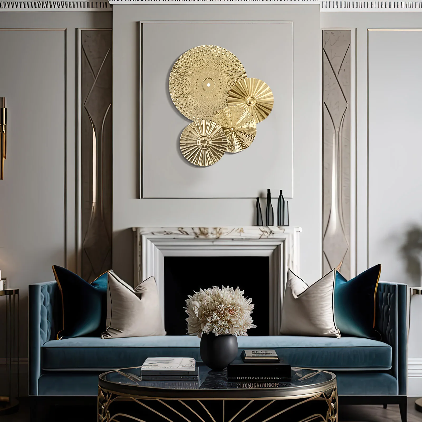 

4Pcs Metal Wall Art Simple Stable Installation Home Office Decorative Pendant Metal Wall Art Home Decor Indoor Hanging Decor