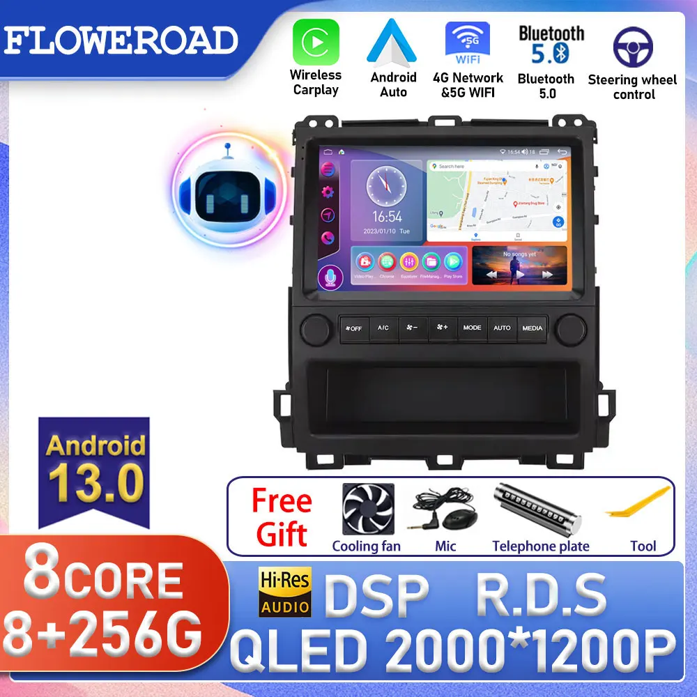 Android For Toyota Land Cruiser Prado Lexus GX470 GX 470 J120 2002 - 2009 Car Radio Multimedia Navigation GPS Autoradio TV Auto