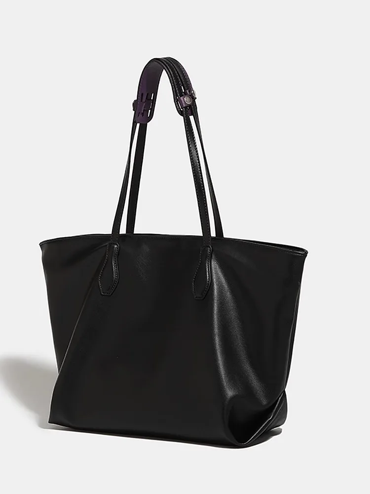 

Cecil Keith Hong Kong Soft Leather Bla Tote Bag Women's Large Capaci Commuter Bag Single oulder Bag Briti Sle