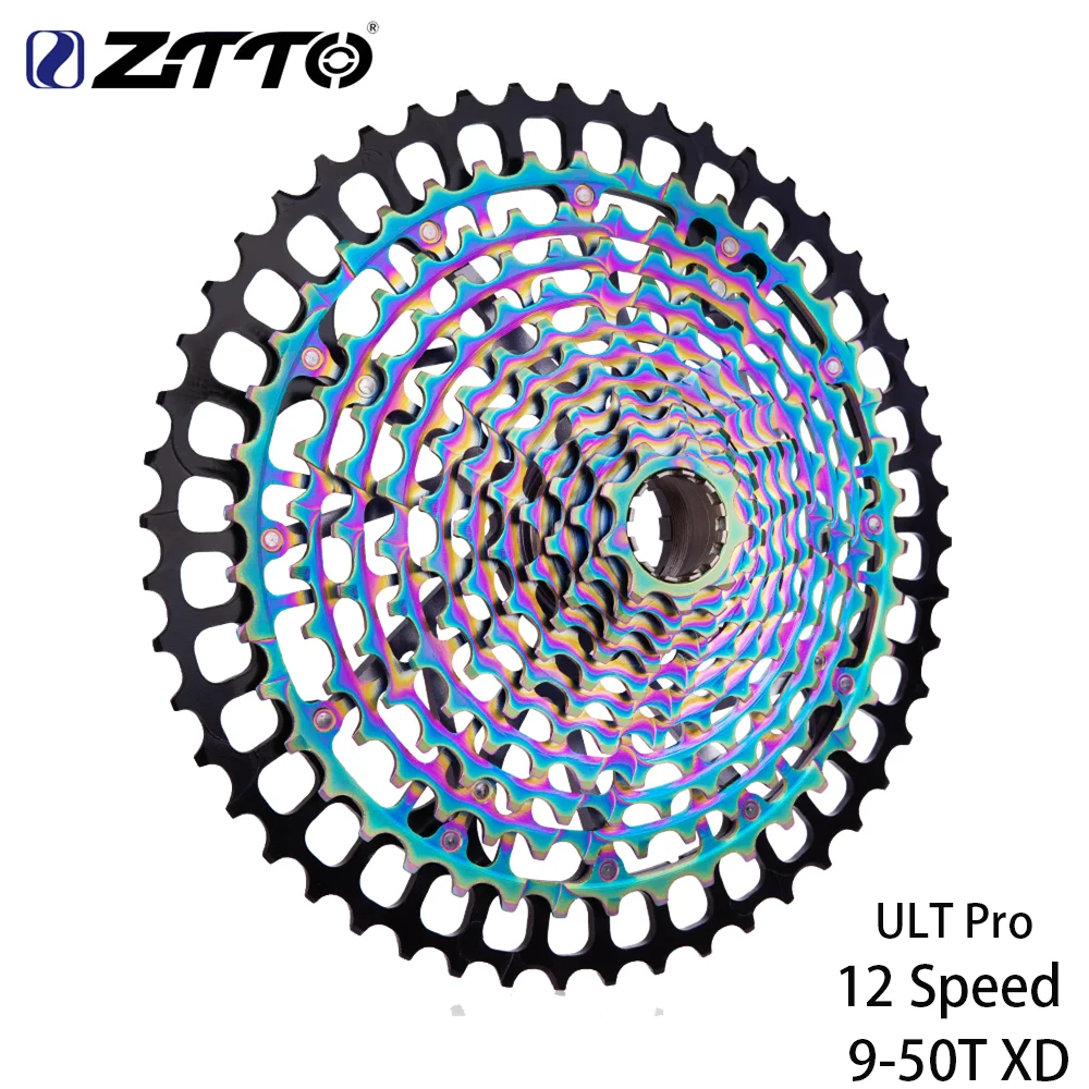 ZTTO Ultimate Pro MTB 12 Speed 9-50T Bicycle Cassette XD Cassette Rainbow ULT Pro Sprocket Ultralight 12V K7 For Gravel Bike