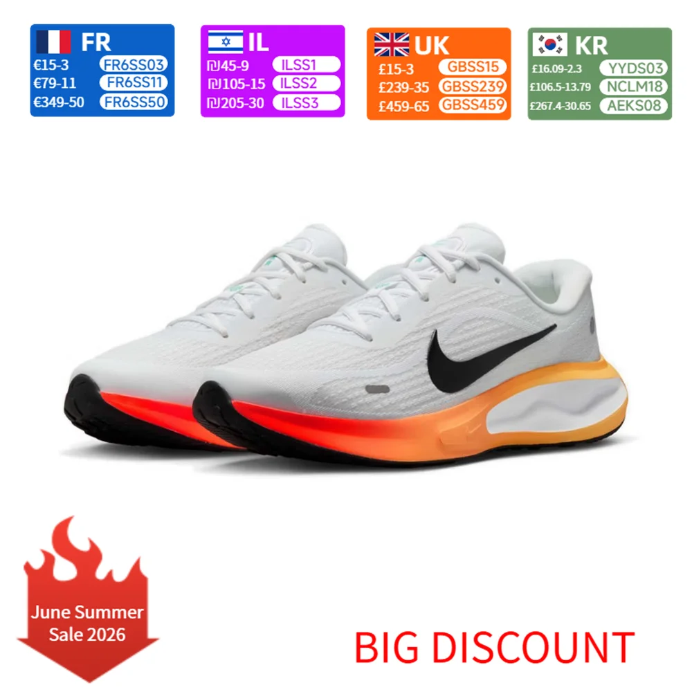 

Nike Men's Journey Run Comfort Low-Top Running Shoes in White/Orange IH7329-101