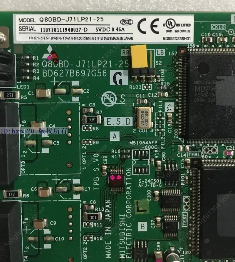 Used Q80BD-J71LP21-25 Fiber Optic Ring Communication Card BD627B697G56 In Stock
