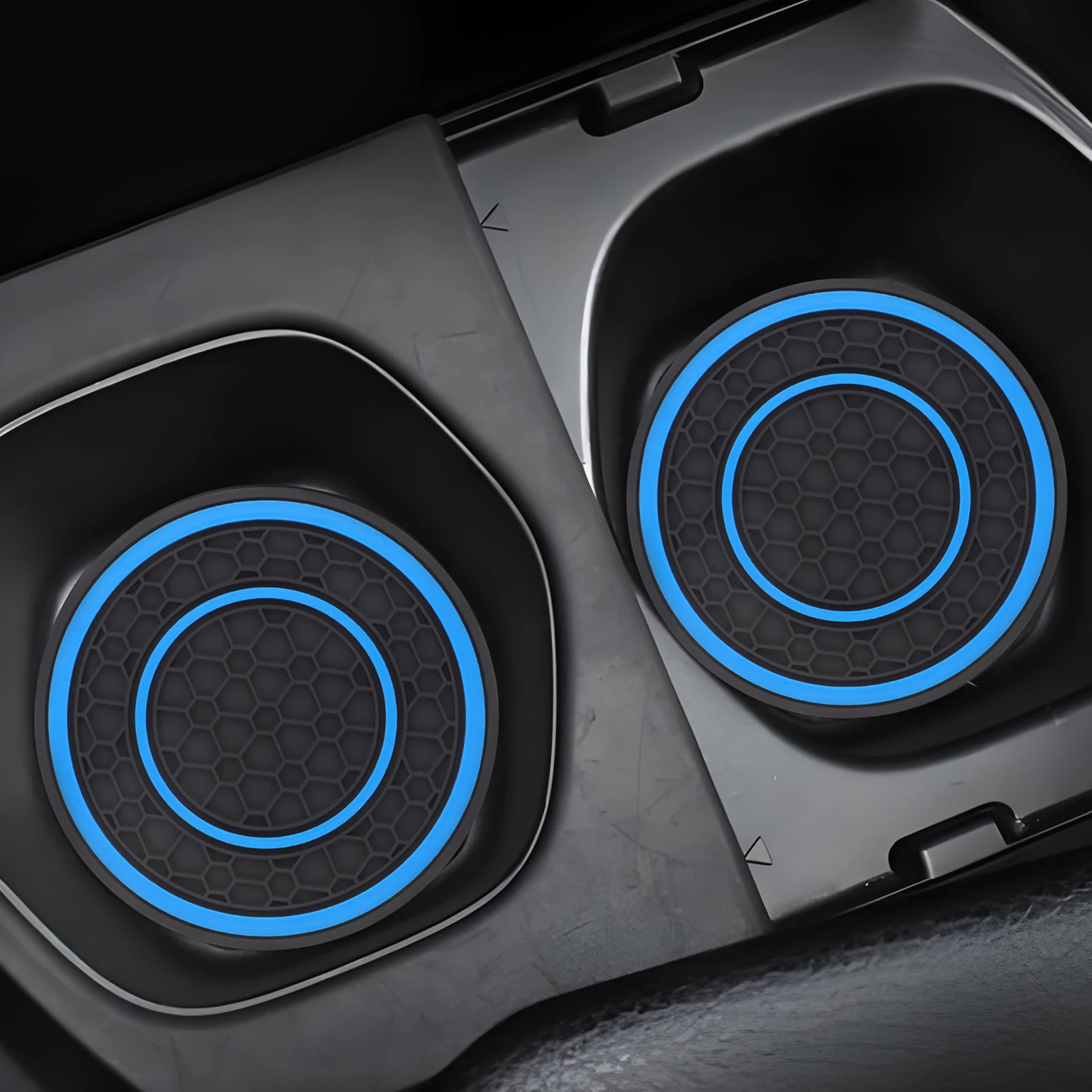 2 pezzi sottobicchiere per auto antiscivolo portabicchieri universali in silicone pad protettivo 2,75 piedi tappetini neri antiscivolo accessori interni per veicoli