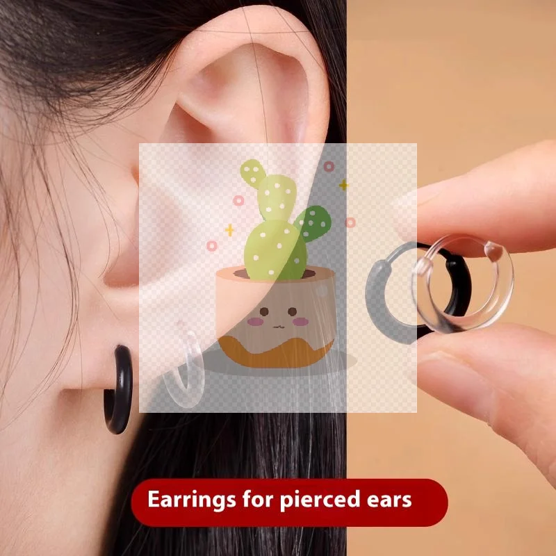 10 قطعة الراتنج غير مرئية واضح الأذن هوب أقراط منع الحساسية Bioplast الغضروف اللولب القرط ثقب المجوهرات