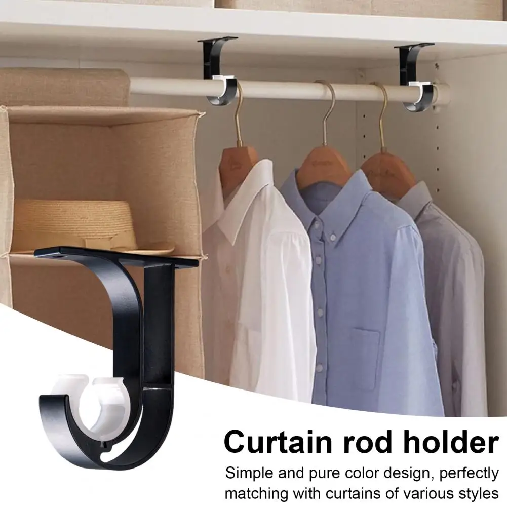 Rust-free Alloy Curtain Rod Bracket Easy-install Curtain Rod Holder Heavy Duty Metal Curtain Rod Holders for 28mm for Bathroom