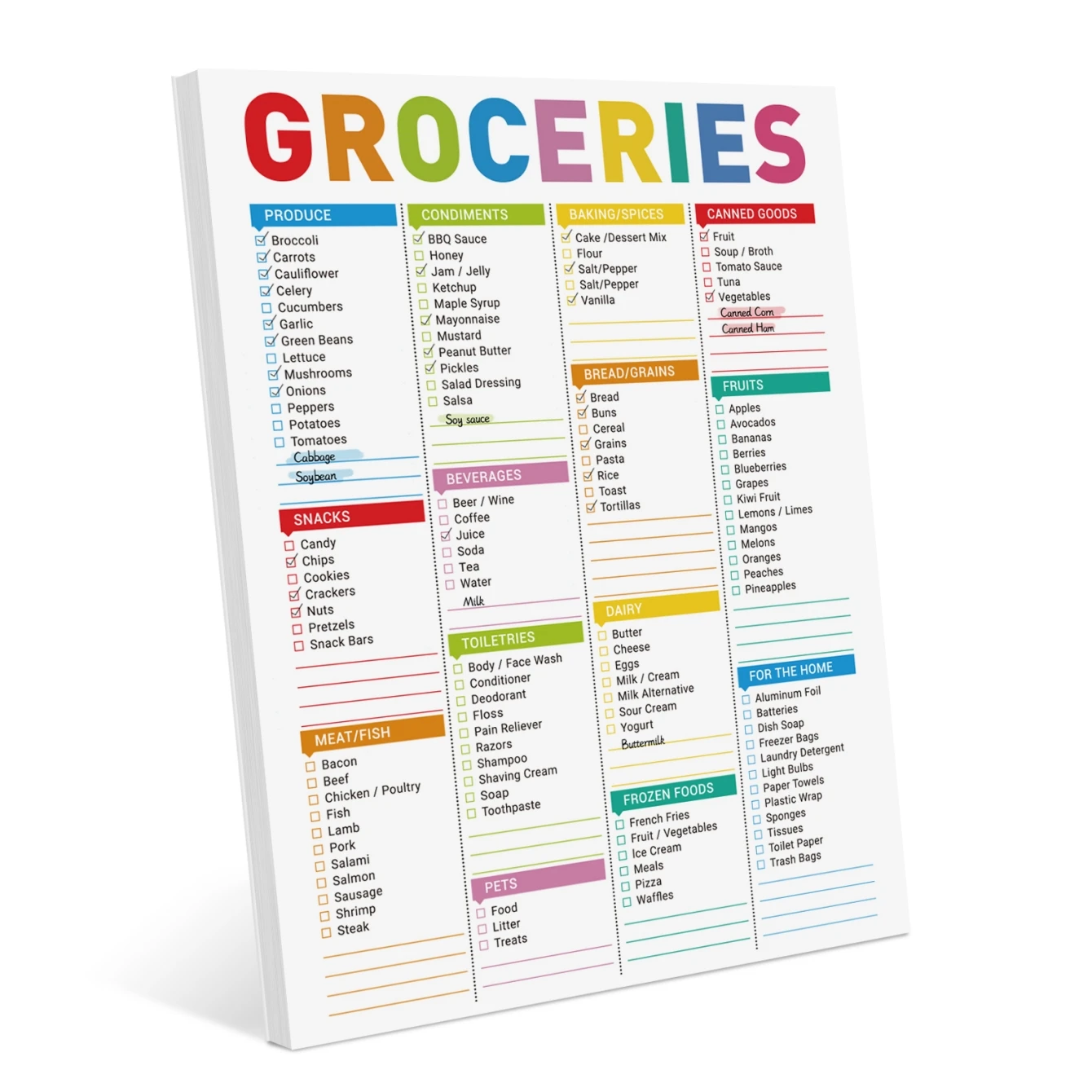 1PC Magnetic Grocery List Pad for Fridge, Kitchen Shopping Checklist, Easy Tear-Off Grocery Planner for Daily Home Restocking