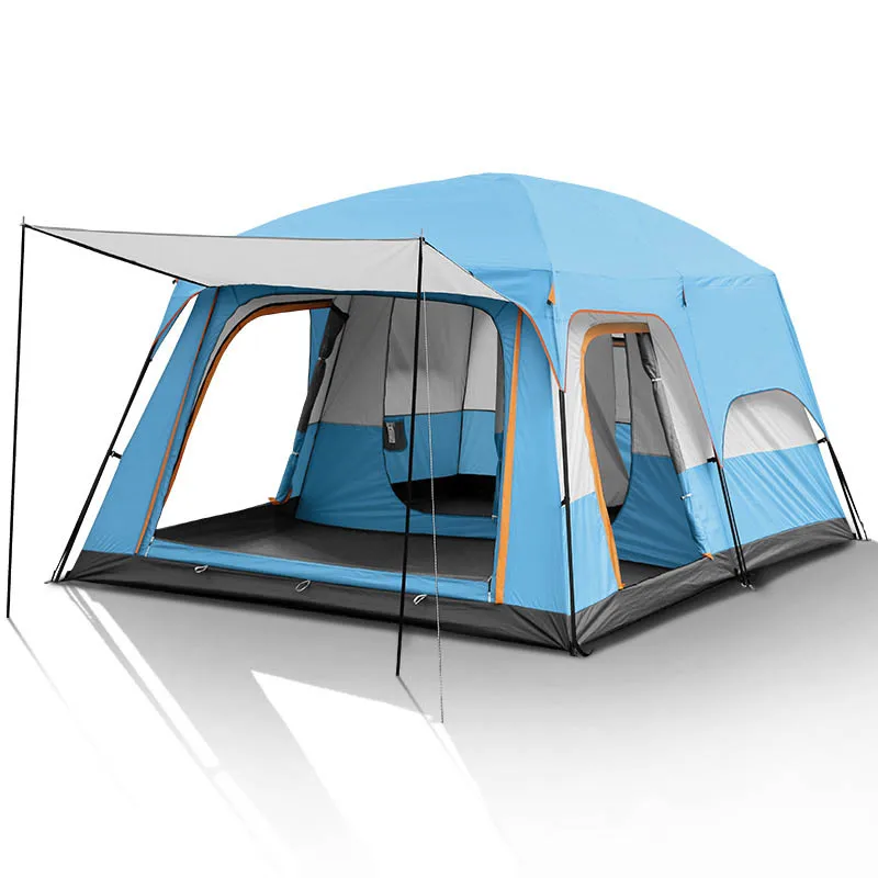 Customized Outdoor Camping Tents 5 8 Persons Wind Resistant Waterproof Double Layer Family Luxury Big Camping Tent