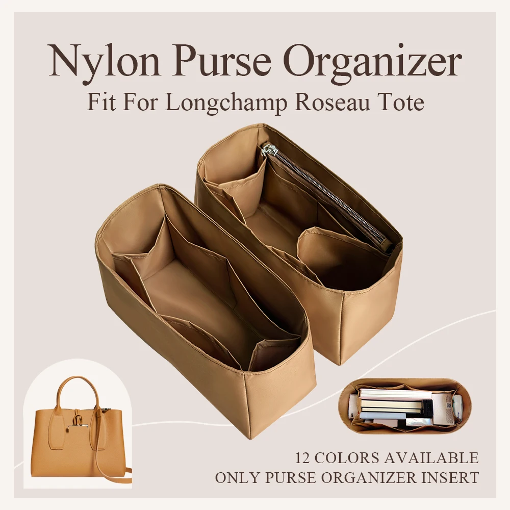 

Nylon Purse Organizer Insert Fit for Longchamp Roseau Tote Bag Inner liner Bag Lightweight Storage Inside Bag Luxury Bag In Bag