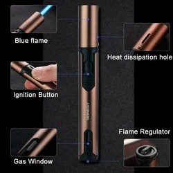 Spray Gun Metal Welding Torch Windproof Cigar Lighter Refillable Gas Lighter Jet Flame Butane Lighters Men Kitchen BBQ Camping