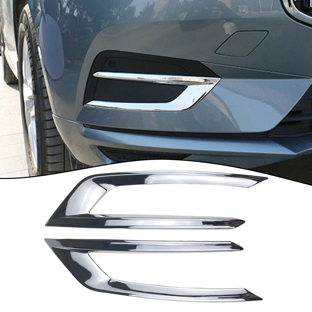 2PCS Car Fog Lamp Frame Decoration For Volvo XC60 2018-2023 Chrome Front Fog Light Lamp Cover Trim ABS Plastic Car Accessories